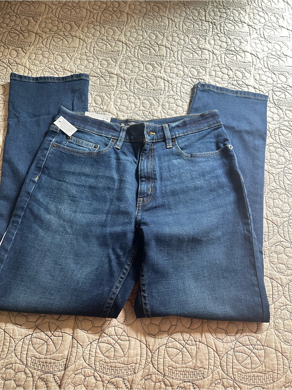 Straight-Leg Men's Jeans in Deep Blue Denim